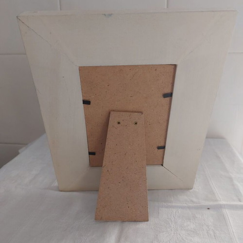 Large wooden frame with handmade umbrella decor like new