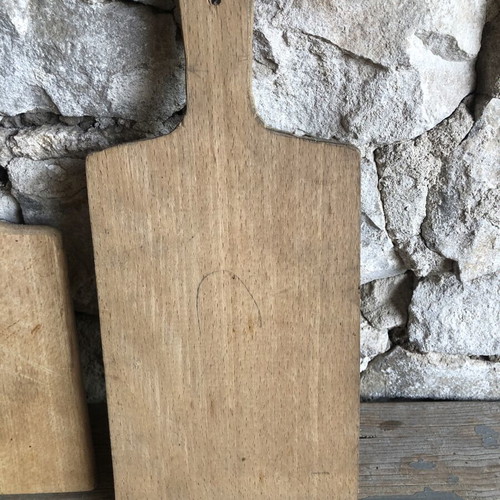 Vintage set of three wooden cutting and serving boards