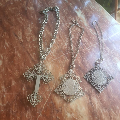 Vintage metal religious pendants and icons