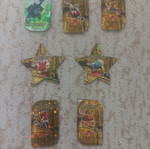 Pokémon metal cards set used, 6 cards plus 1 magnet