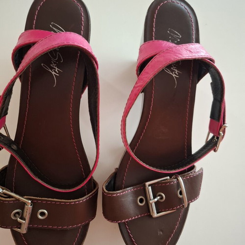 Miss Sixty leather sandals size 40, used, pink and brown