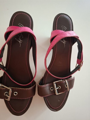 Miss Sixty leather sandals size 40, used, pink and brown