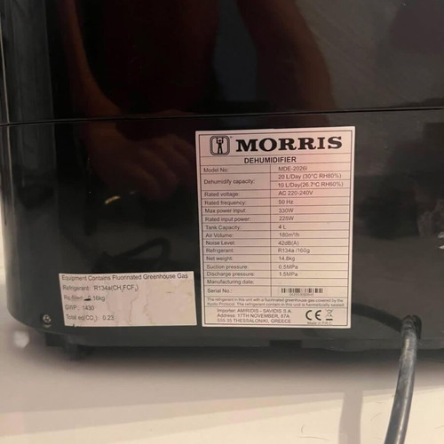Dehumidifier Morris like new with minor plastic scratches