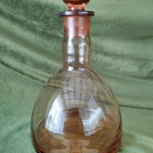 Vintage glass carafe with 4 glasses set like new