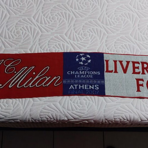 Champions League Final scarf A.C Milan-Liverpool F.C authentic, like new