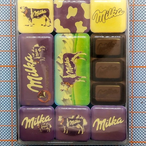 Milka fridge magnets like new set of 9 pieces