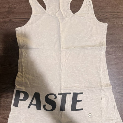 Access women's beige PASTE racerback tank top size L