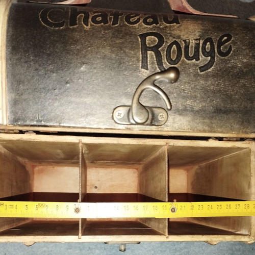 Wooden Wine Case Retro Bottle Holder Château Rouge design