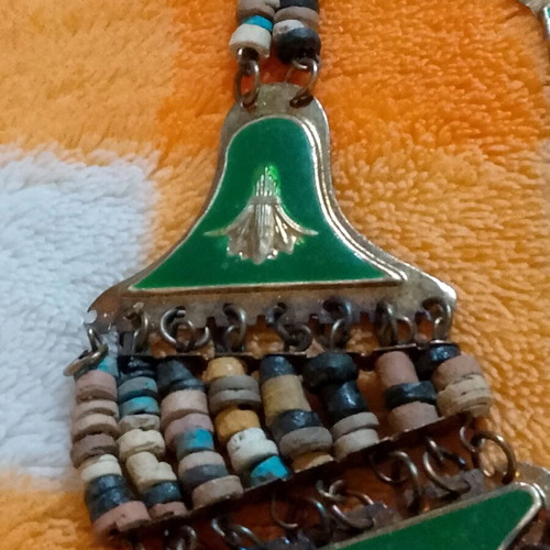 Vintage necklace with earrings used, Ancient Egypt theme