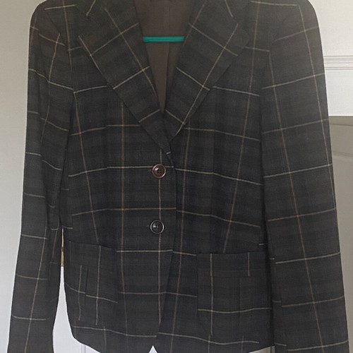 Women's checked jacket 77% pure virgin wool cutty shark like new