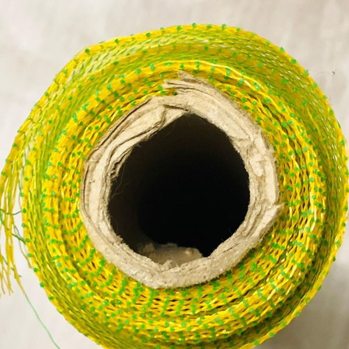 Decorative net 4 meters long, green/gold, plastic