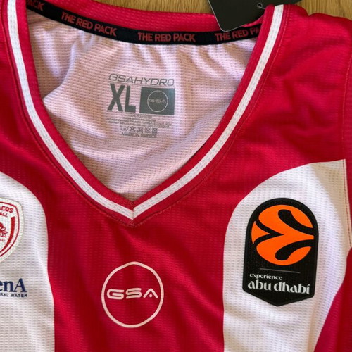 Olympiacos BC 2025 2026 Home Striped Jersey GSA The Legacy Continues XL Dubai new