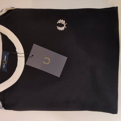 Fred Perry Taped Ringer T-Shirt brand new with tags, size M, black