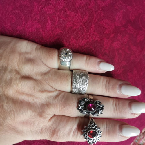 Vintage silver rings collection, like new, set of 4