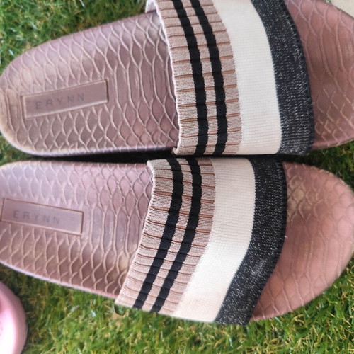 Flip-flops size 39 used, beige, soft and comfortable