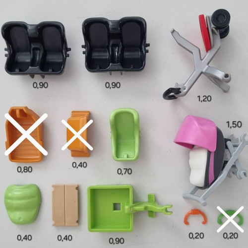 Playmobil parts used, children's carriages and accessories