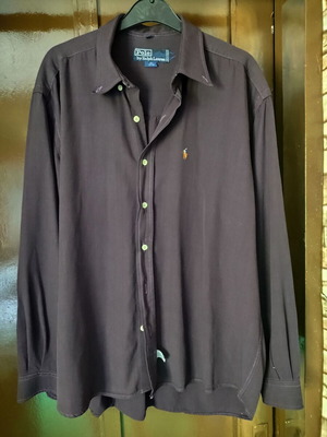 Polo by Ralph Lauren ανδρικό πουκάμισο μακρυμάνικο σαν καινούργιο, σκούρο μοβ/μπορντό