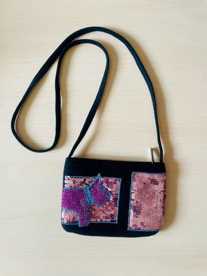 Benetton crossbody bag with sequins like new, multicolor