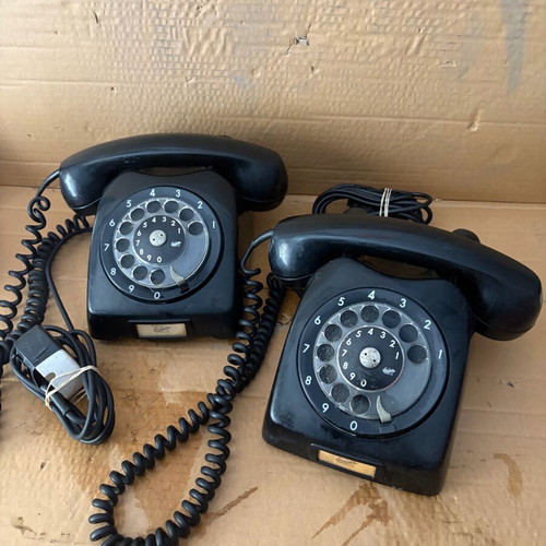Phones used, 2 pieces from 1968, black wired