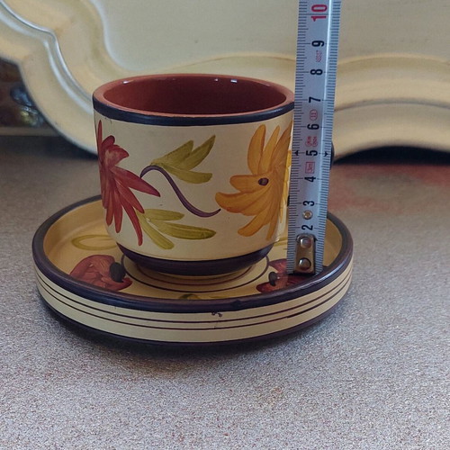 Clay coffee cups like new, set of 2 from Tinos