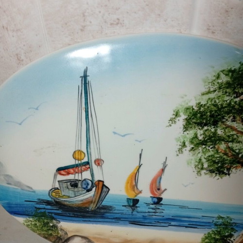 Decorative ceramic wall plate of Greek folk art new