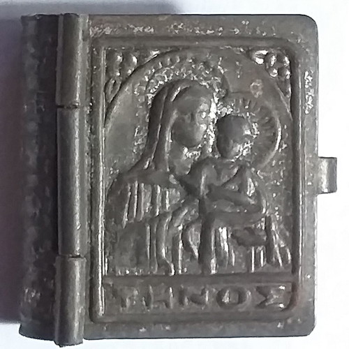 Collectible iron amulet box used, 1950s