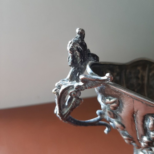 Silver-plated decorative set used with carved details, pack of two