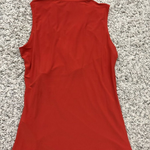 DKNY sleeveless blouse with draped wrap design, size M, like new