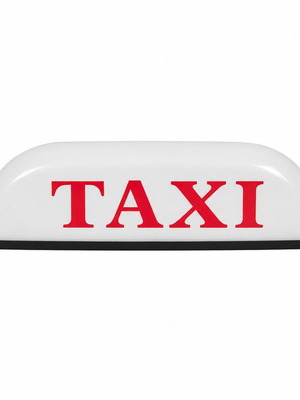 Ταμπέλα TAXI για αυτοκίνητο, λευκή με κόκκινα γράμματα