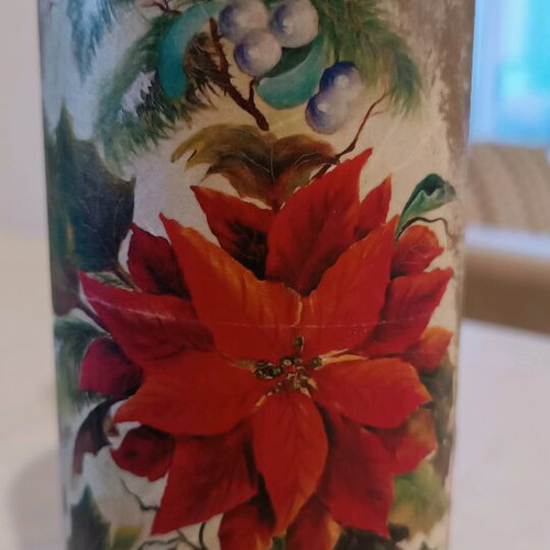 Decorative wine bottle new with découpage technique