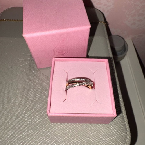 Swarovski ring size 56 silver with gold like new