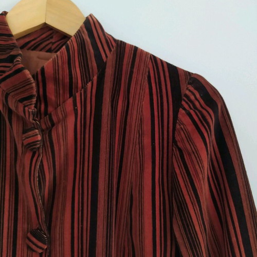 Handmade striped corduroy autumn coat like new, size S