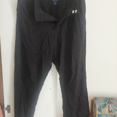 Nautica women's black fabric pants with elastic waistband, size small