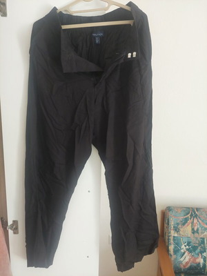 Nautica women's black fabric pants with elastic waistband, size small