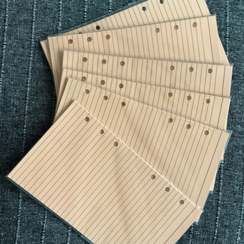 Personal refill paper with lines, 9.5 x 17 cm, pack of 6