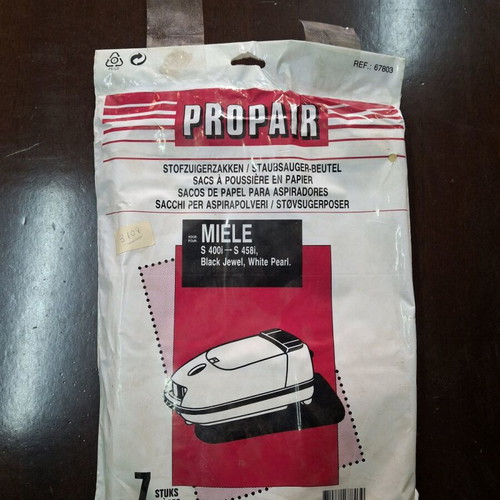 Miele s400i s458i vacuum cleaner paper bags new, pack of 7