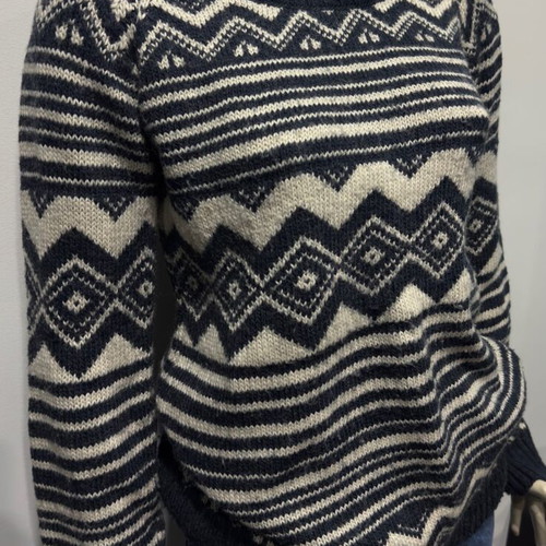 Fat Face Nordic knitted sweater women L like new, blue