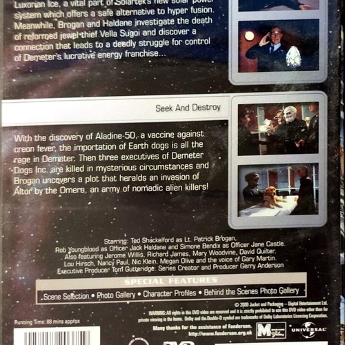 Space Precinct DVD used, 2 episodes sci-fi series without subtitles