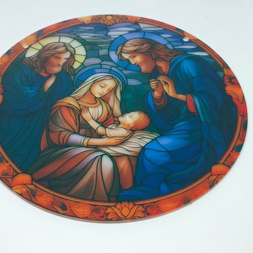 Acrylic Decorative Disc Nativity Scene 15cm like new