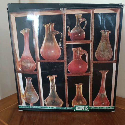 Collectible set of ancient glass vessel replicas like new