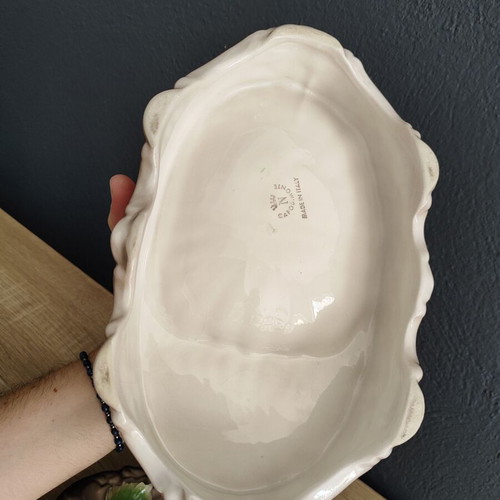 Vintage Capodimonte porcelain decorative ashtrays with roses, used