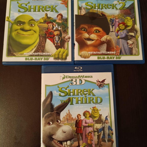 Shrek 1, 2 & 3 Blu-Ray 3D new, dubbed