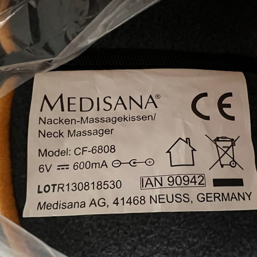 Neck Massage Cushion Medisana new with heat function and charger