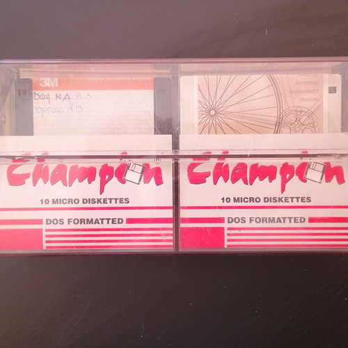 Floppy disks used, 9 pieces, written