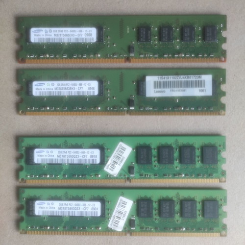 Ram DDR2 8GB (4x2GB) 800MHz PC2-6400U Samsung & HP dual channel set like new