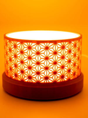 3D printed table lamp with Japanese pattern and low profile new