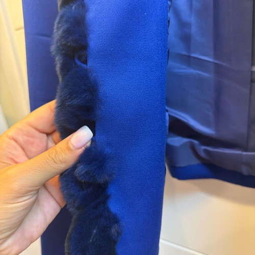 Miss Torrente set of 3 blue pieces with mink fur detail like new