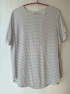 Striped shirt with back button H&M used, black and white