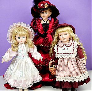 3 άριστες πορσελανινες κούκλες (όλες μαζί σε μια τιμή)