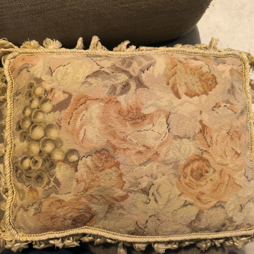 Needlepoint pillow vintage used
